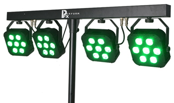 Stage Lighting LED Par Bar Set with Stand, Remote, Foot Controller & Cases